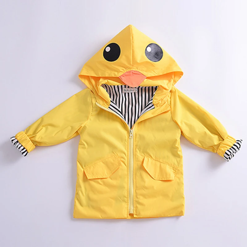 Длинная ветровка с капюшоном для девочек маленькая желтая куртка на утином пуху