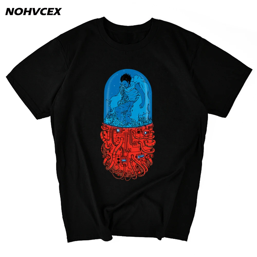 

Summer Short Sleeve Mens T shirt Japan Anime Akira Tetsuo Kaneda Neo Tokyo 100% Cotton Fitness Male Clothing
