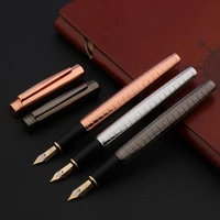 luxury quality 886 fountain pen gun grey lacquered twist copper elegante m nib office writing supplies new ink pen
