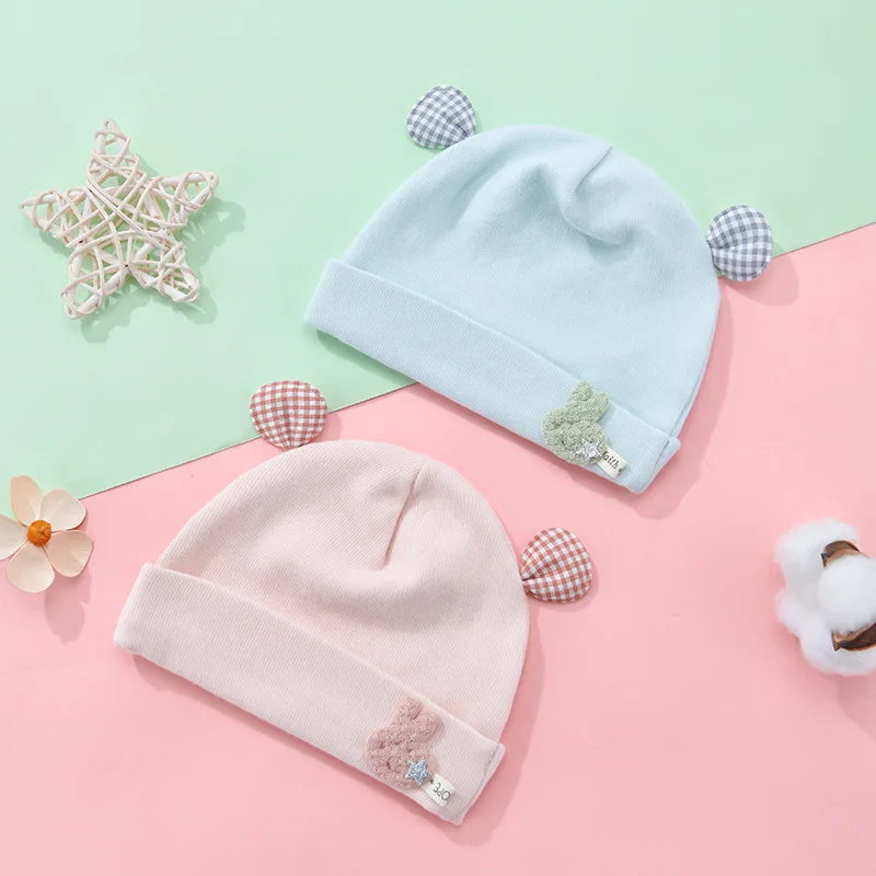 

Baby Hat With Ears Cotton Warm Newborn Accessories Baby Girl Boy Autumn Winter Hat For Kids Infant Toddler Beanie Cap Girls Hat