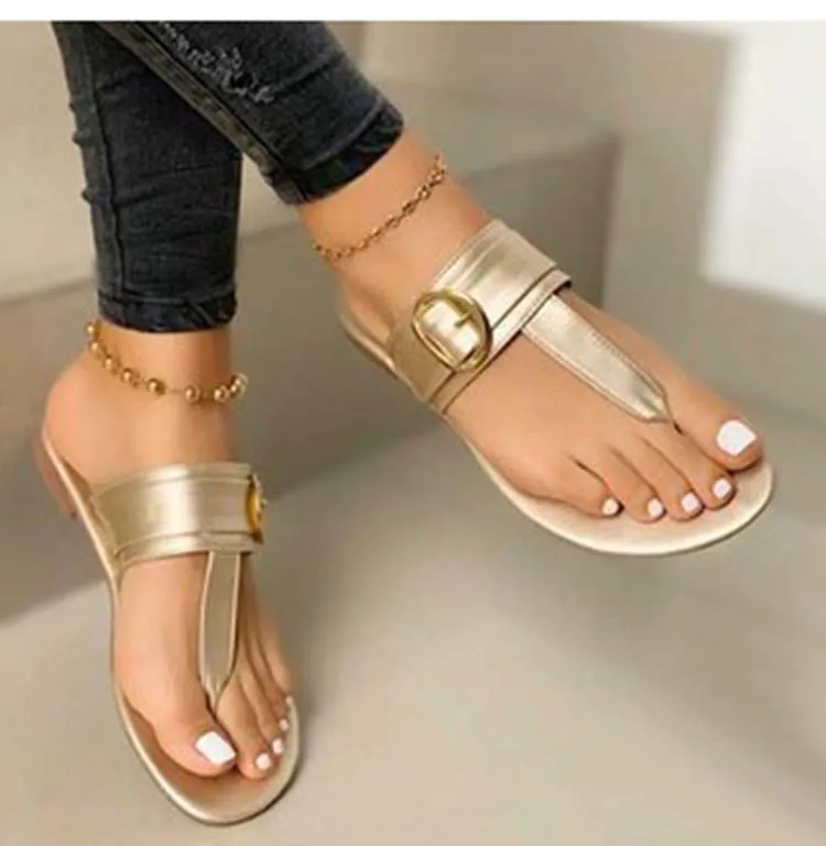

Women's Sandals Retro Flat Shoes Woman Shoes Fashion Slip In A woman Summer Sewing Sandals thong sandal Flat Woman Plus Size 43