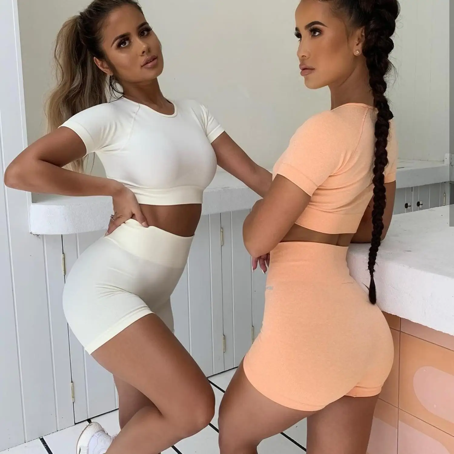 Женские шорты для йоги спортивная одежда бега фитнеса бесшовный спортивный