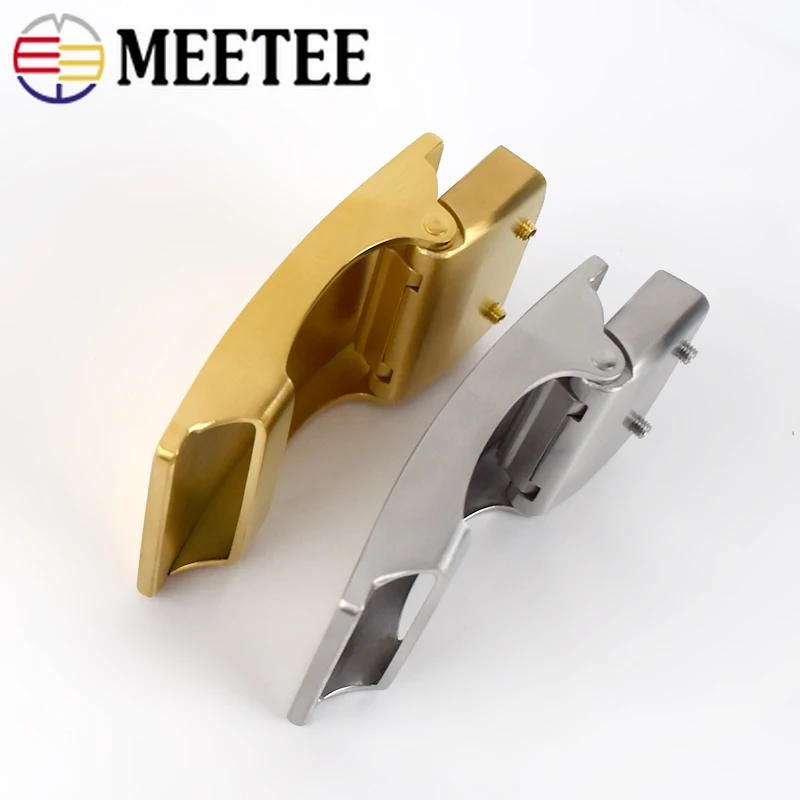 Meetee 1 шт. 36 мм Мужская пряжка для ремня из нержавеющей стали без зубцов
