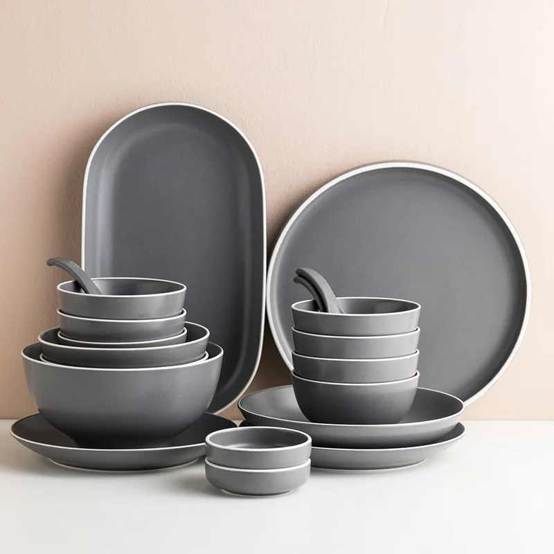

Nordic Creative Ceramic Tableware Matte Glaze Steak Food Plate Bowl Dinner Dish Porcelain Dinnerware Set For Family Hotel 1pc