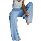 Слаксы женские свободные летние брюки мягкие брюки до щиколотки с широкими штанинами женские брюки с высокой талией для весны