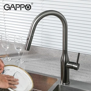gappo pull out kitchen sink faucet tap water mixer crane 360 degree kitchen hot and cold mixer faucet tap waterfall free global shipping
