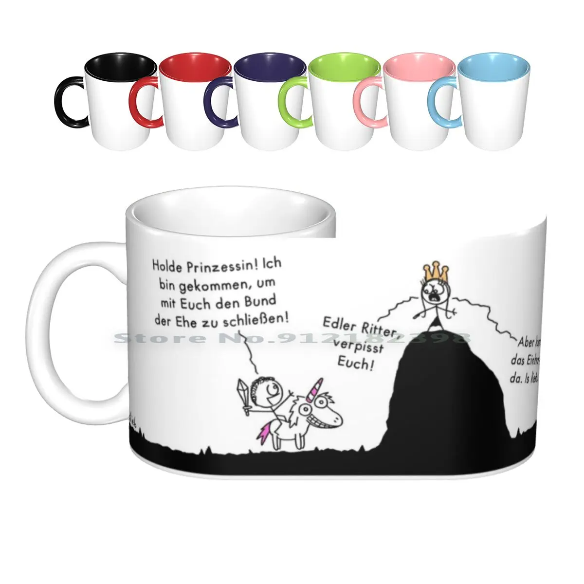 

Princess Ceramic Mugs Coffee Cups Milk Tea Mug Princess Unicorn Knight Comic Funny Marry Middle Age Islieb Creative Trending