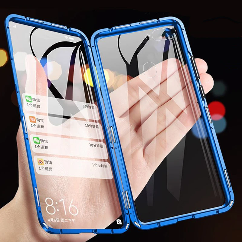 Двусторонний Магнитный чехол для Redmi 9 Prime полное покрытие Power переднее и заднее