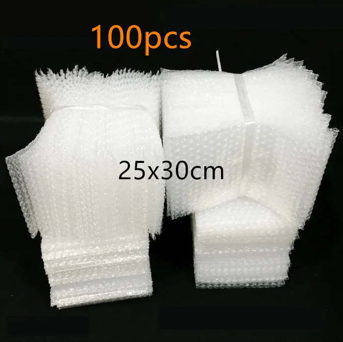 

100pcs 25x30cm Plastic Wrap Envelope White Bubble Packing Bags PE Clear Shockproof Packaging Bag Double Film Bubble Bag