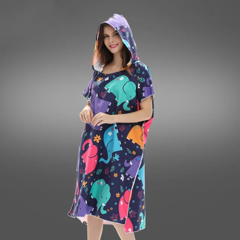 Печатный халат банное полотенце модное для улицы взрослых с капюшоном пляжное