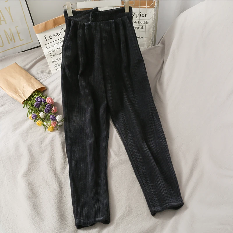 Однотонные универсальные Свободные повседневные брюки в гонконгском