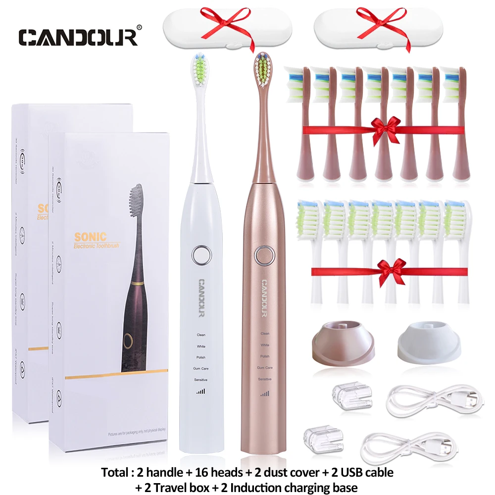 Электрическая зубная щетка CANDOUR 5168 Sonic для взрослых с таймером перезаряжаемая