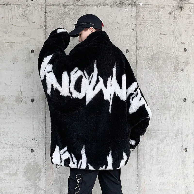 

New Hot parka men Winter jackets mens clothes thick lamb wool coat jacket male Korean style loose trend warm coat padded jacket