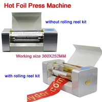 digital hot foil press machine stamping printer with rolling reel kit for paper branding custom logo marking embossing tools