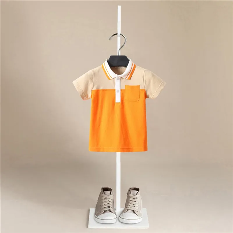 Детская Хлопковая футболка с отложным воротником на возраст 2 6 лет|Футболки для