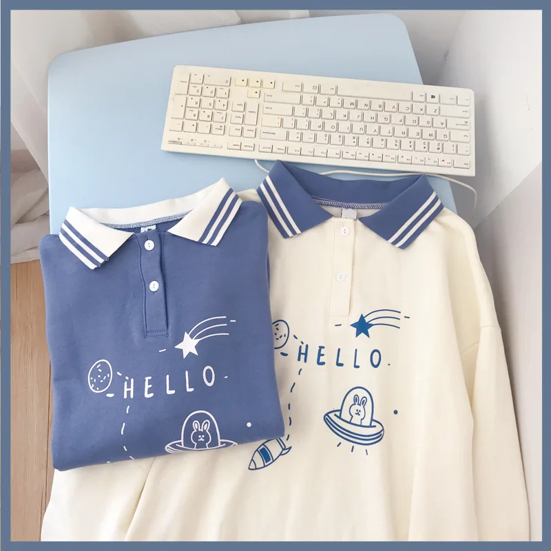 Harajuku эстетику кролик аниме футболка для женщин в Корейском стиле kawaii Сезон весна