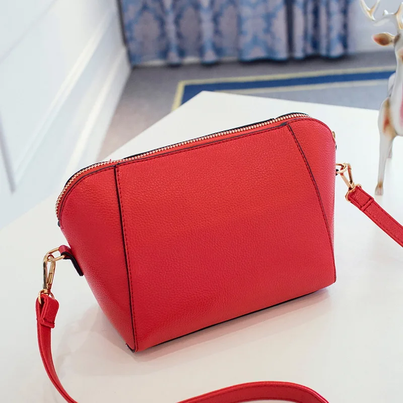 

Простая маленькая сумка через плечо на молнии, однотонная женская сумка через плечо из искусственной кожи, популярные простые женские повс...