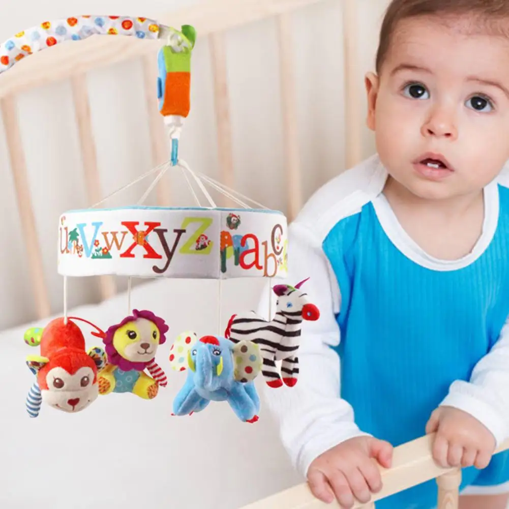 

Baby Musical Crib Mobile Hanging Rotating Bell With Melodies Emotion Ease Infant Bed Decoration Toy Babies Appease Plush Toys