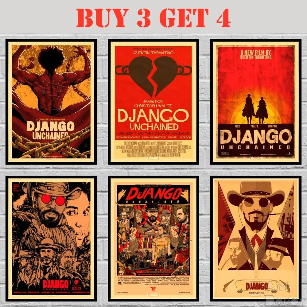 Картина Квентина из фильма Django незацепленный плакат крафт-бумага смешная