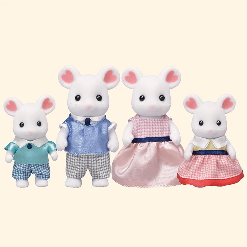 S01 Sylvanian Families Marshmallow Mouse Family Dollhouse Animial Figure Set New 5308 | Игрушки и хобби