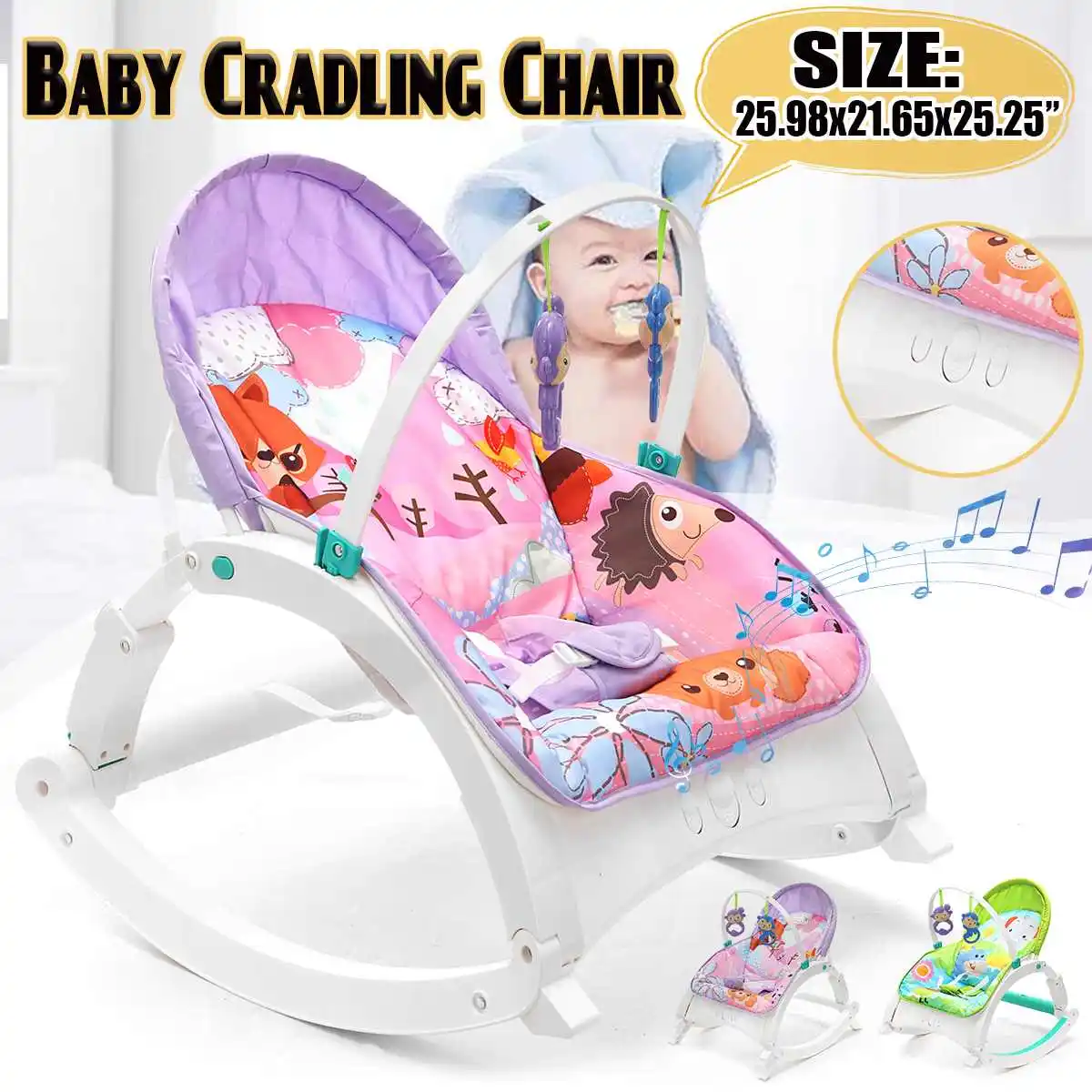 Electric Baby Cradle Crib Rocking Chair Baby Bouncer Baby Calm Chair With Music Multifunctional