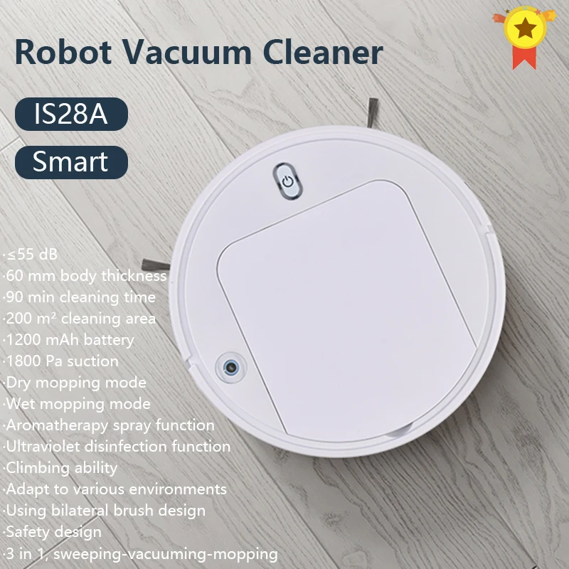 Робот пылесос с функцией подметания и влажной уборсветильник 90 минут