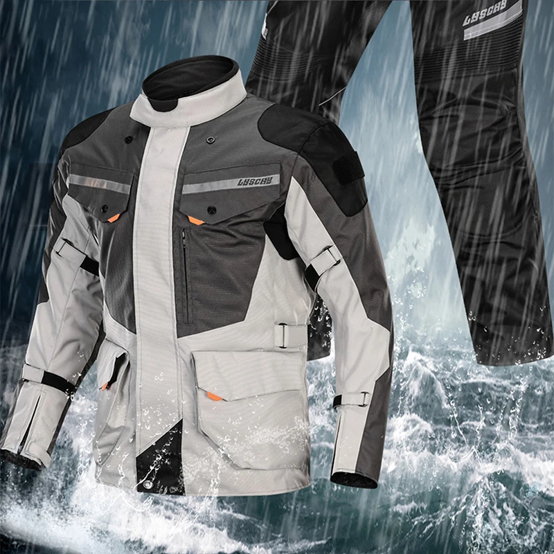 

LYSCHY Men Waterproof Motorcycle Jacket WINTER Warm Motocross Jacket Body Armor Motorbike Riding Jacket CE Protector