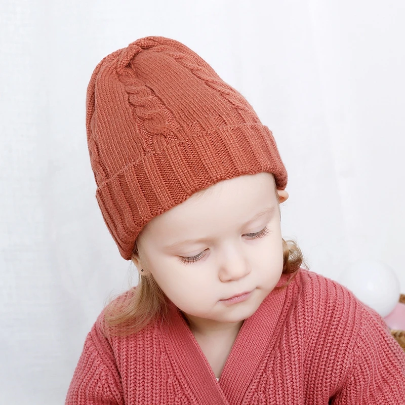 Шапка-ушанка для девочек шерстяная вязаная эластичная однотонная | Детская
