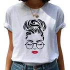 Летняя женская футболка, солнцезащитные очки, футболка с мультяшным принтом для девочек, топ с коротким рукавом, футболка с графическим принтом в стиле Харадзюку для женщин
