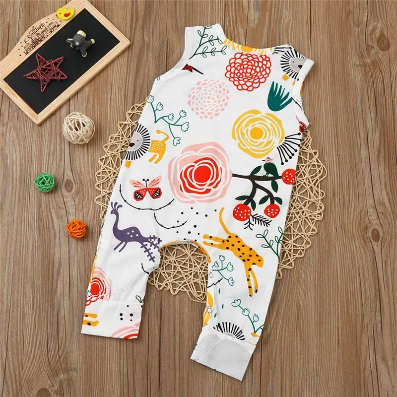 Baby Girl Boy Clothes Sleeve Flower Animal Print Romper Costume Summer Jumpsuit Newborn Infant Rompers Dropship | Мать и ребенок