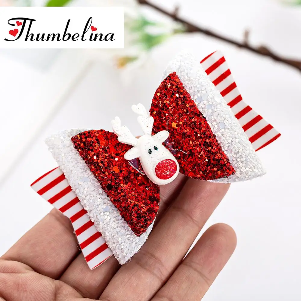 3 5 дюймов Рождество олень заколки желе банты для волос Танцевальная вечеринка