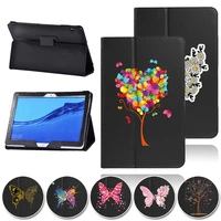 tablet case for huawei mediapad t5 10 10 1t3 10 9 6 butterfly shell printing pu leather rear support protective cover