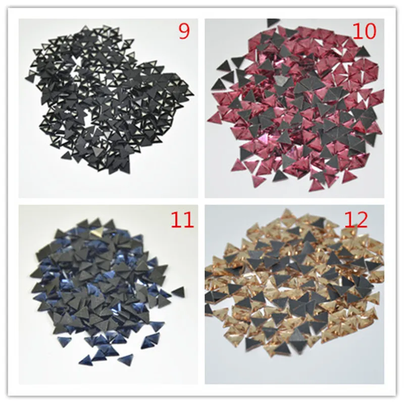 Новые Стразы с горячей фиксацией стеклянные кристаллы треугольные формы железо