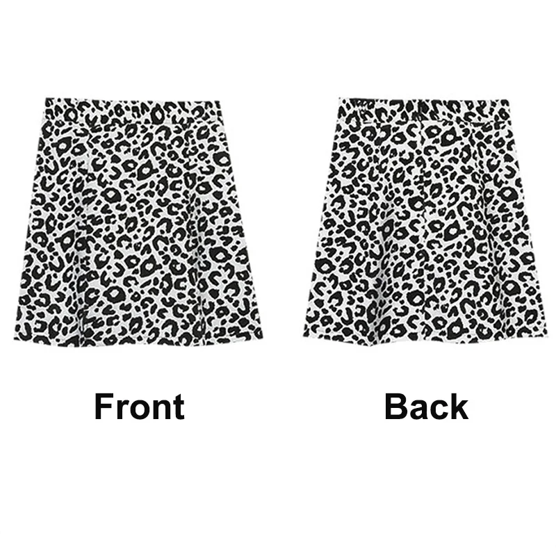 

Women Skirt Sexy Leopard High Waist Mini Female Leisure Party Chic Stylish A-line Design Split Two Sides Cool Trendy Personality