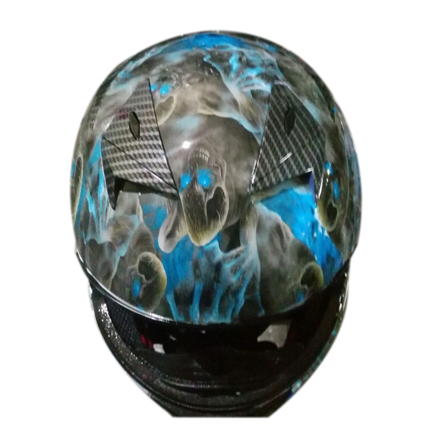 

iTAATOP Hydro Dipping Film TSKR9010 0.5M * 2/10/20M Blue Skull Printing On Film