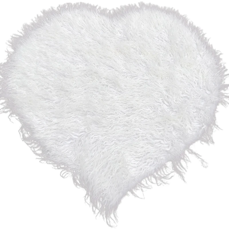 D0AF-Manta de coraz&oacute;n para reci&eacute;n nacido, accesorio de fotograf&iacute;a de piel sint&eacute;tica suave para beb&eacute;, Fondo Infantil, cesta de relleno-3