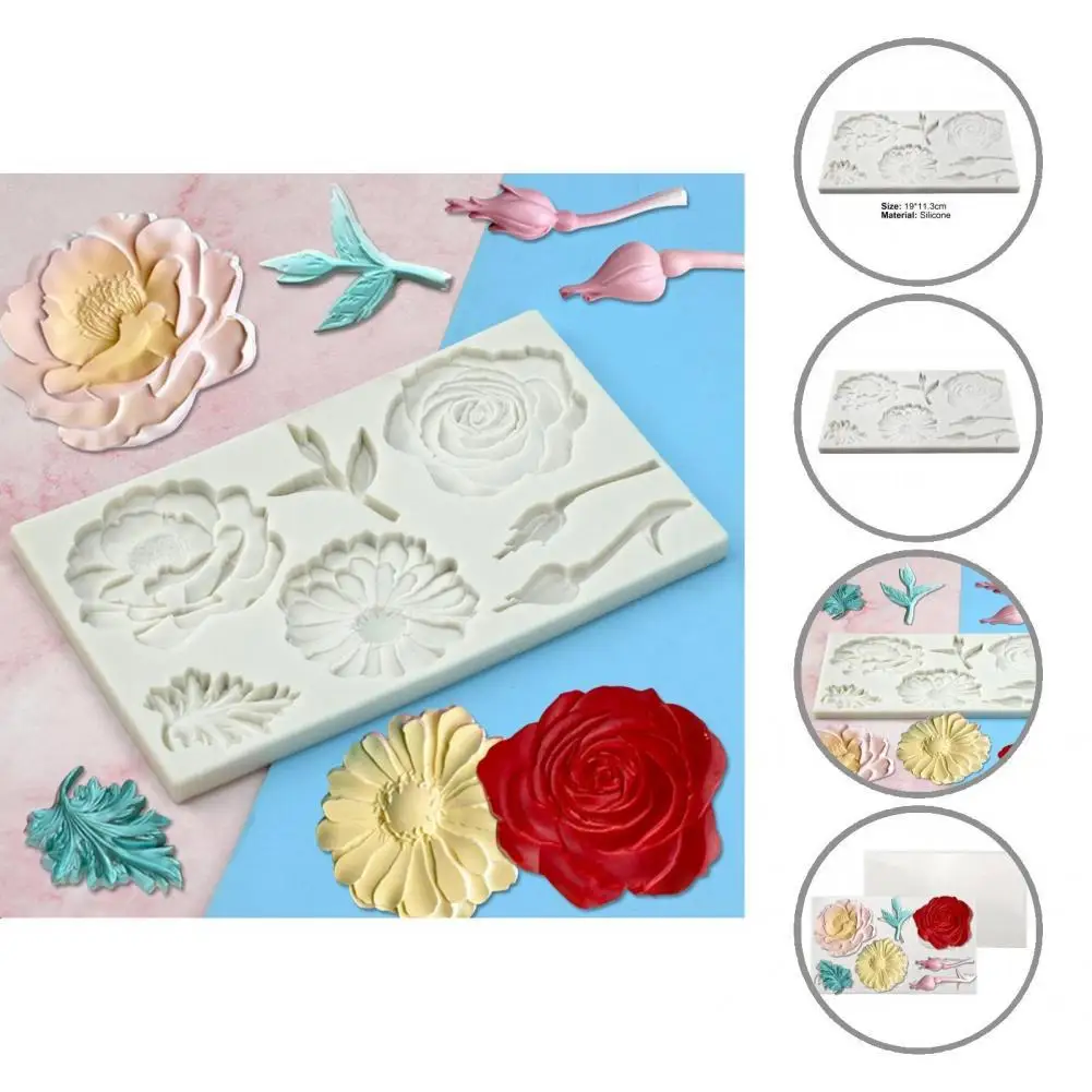 

Unique Baking Mold Durable Solid Color Chocolate Mold Creative Flower Pattern Chocolate Mold for Kitchen Fondant Mold