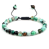 women multicolor natural fire agates stone beads bracelets men shiny onyx braid adjustable bracelets fashion yoga energy jewelry
