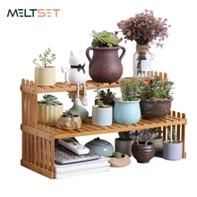 Office Desktop Storage Rack Bamboo Flower Display Stand Plant Shelves Decorative Storage Shelf for Study Living room Organizer