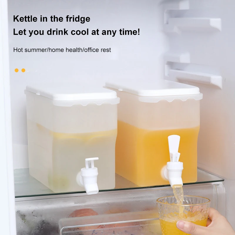 

3.5L Large Capacity Fruit Juice Kettle Cold Water Kettle With Faucet Refrigerator Cold Water Kettle Cold Water Bucket Water Pots