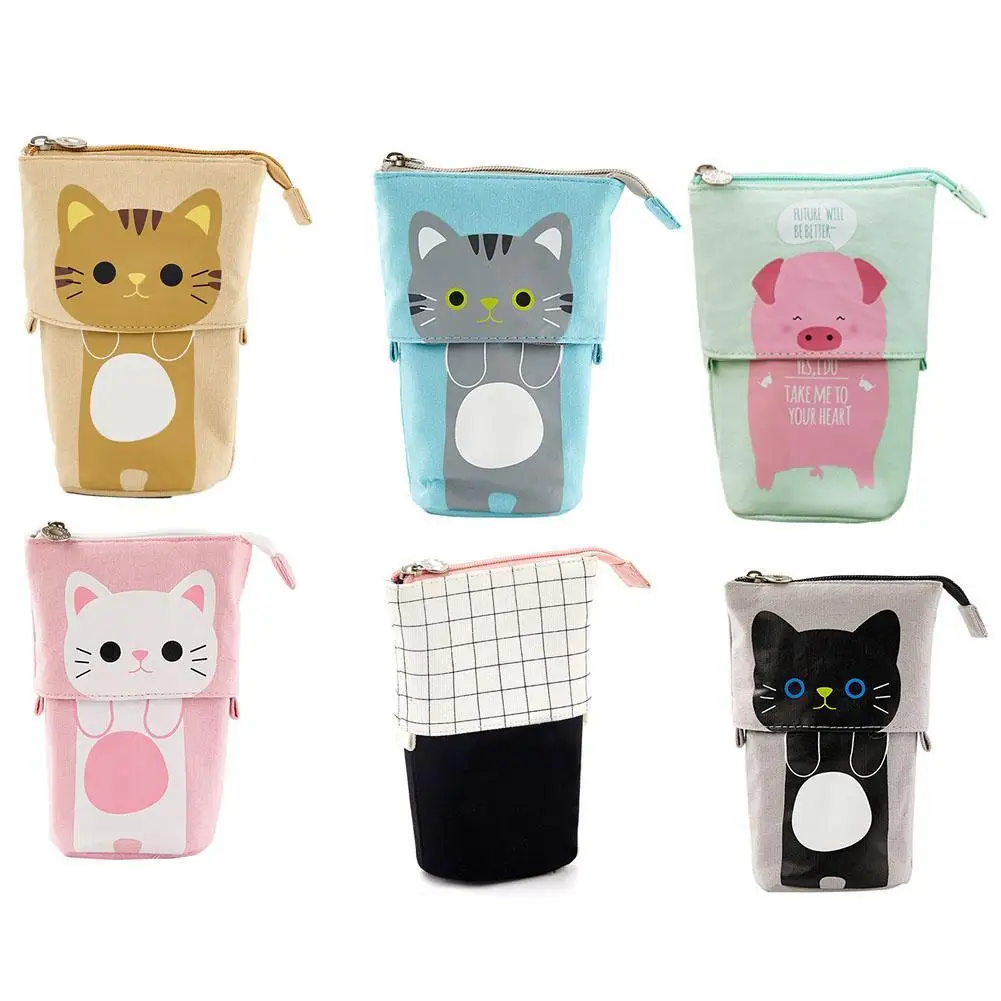 

Creative Retractable Pencil Case Kawaii Office School Stationery Pencil For Kids Pen Bag Pen Box Cute Big Cases Gifts Holde Y5X9