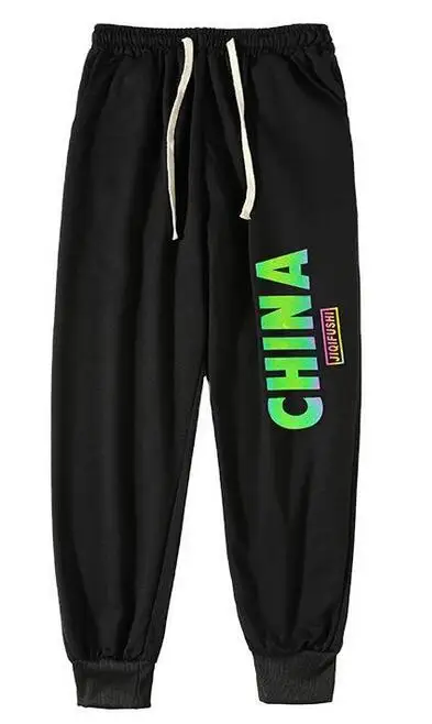 

Autumn winter cotton men's casual feet pants sports printing trousers harem pants