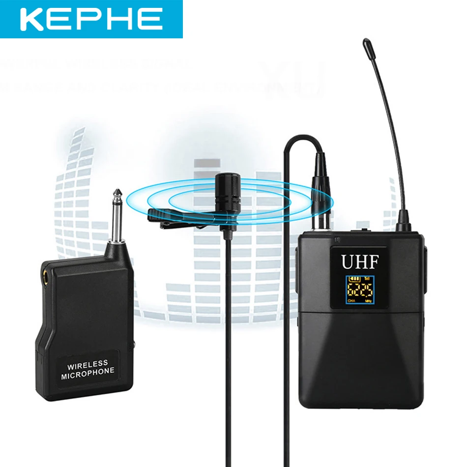 KEPHE Профессиональный UHF беспроводной микрофон Система Lavalier лацкане приемник +