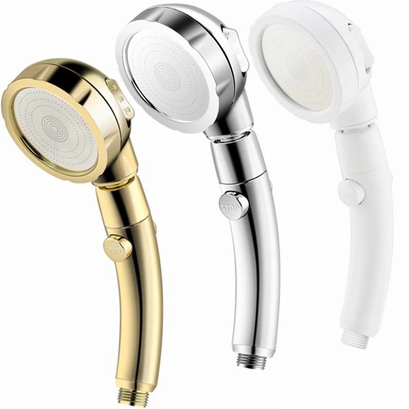 

3 Modes Shower Head With Water Control Button High-pressure Water-saving Rain Shower Watering Head 360 Degree Rotatable