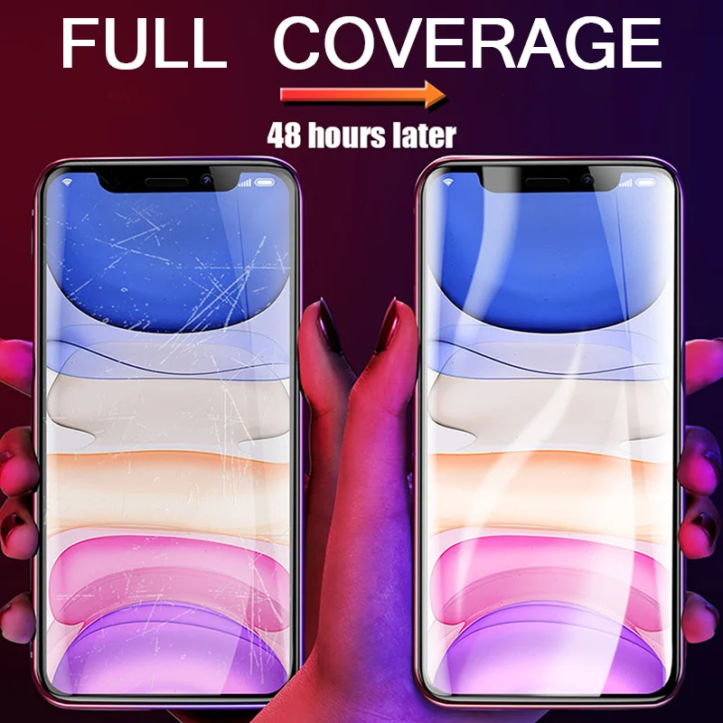3pcs full cover hydrogel film on the screen protector for iphone 7 8 6 6s plus screen protector on iphone x xr xs max 11 12 pro free global shipping