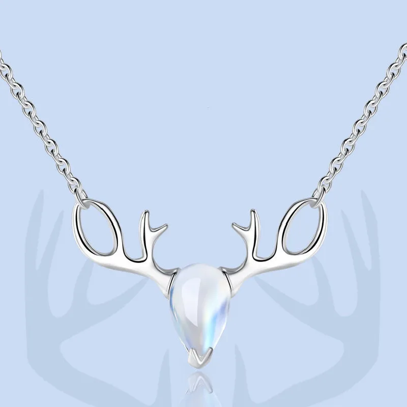 

Женское ожерелье из серебра 925 пробы с лунным камнем