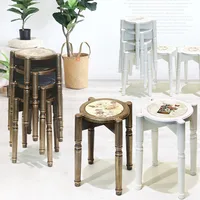 Nordic household solid wood stools simple and modern assembled bench European-style dining table and stool
