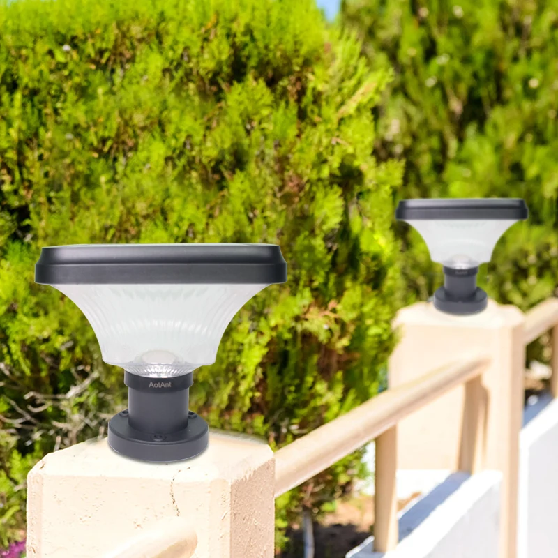 

AotAnt Solar fence lamp post head lamp door post lamp waterproof outdoor outdoor column fence lamp villa garden garden lamp