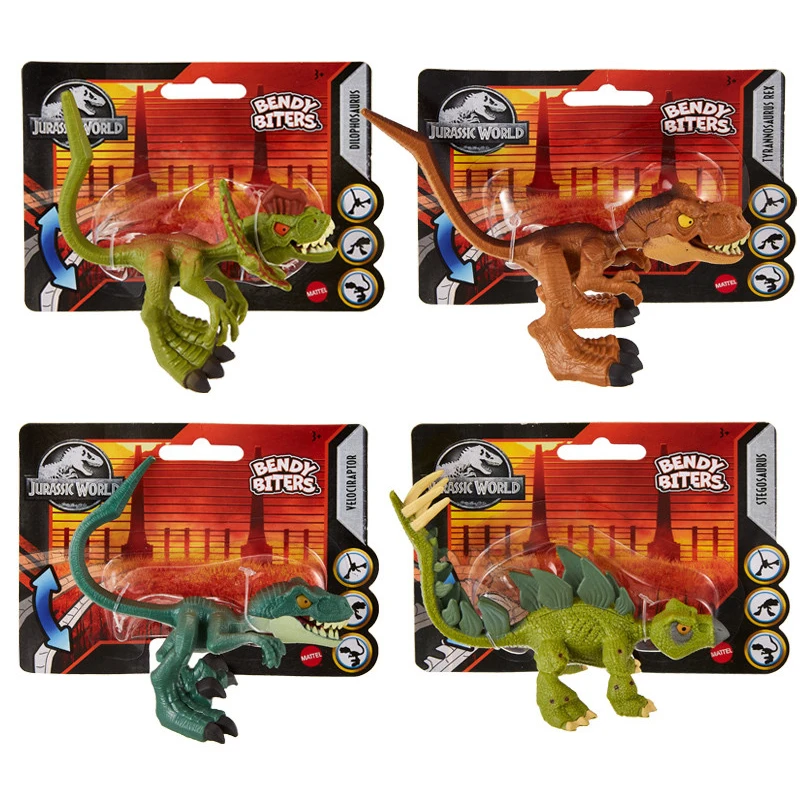 

Jurassic World Bendy Biters Mini Plastic Dinosaur Series Tyrannosaurus Rex Raptor Movable Joints Collectible Dinosaur Toy GYX92