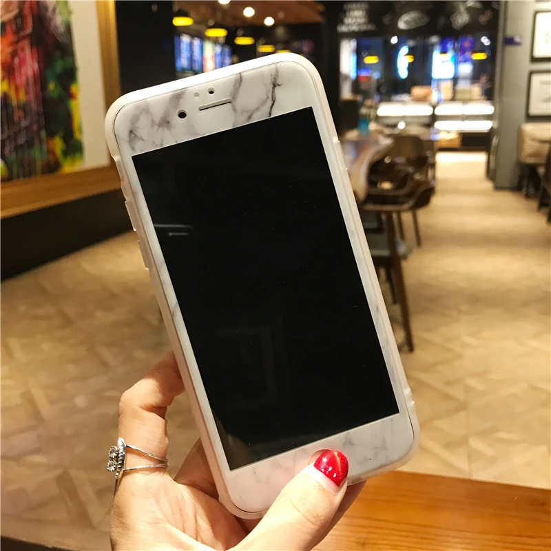Для IPhone 7 7Plus мраморные чехлы для телефонов + Защитная пленка экрана Coque I Phone X 6 S 8 Plus